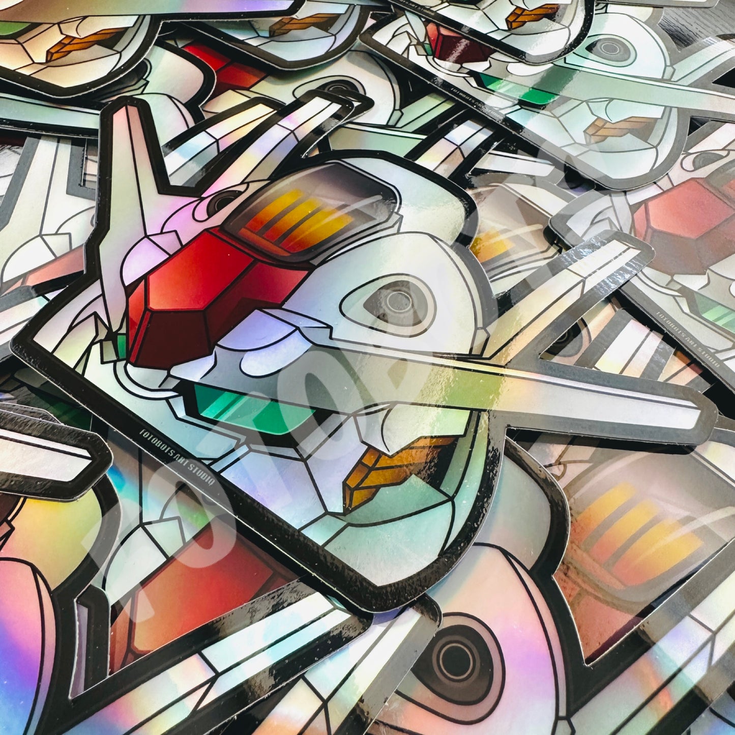 Mecha Rumble Holographic Chibi MS Aerial Peeker Window Decal