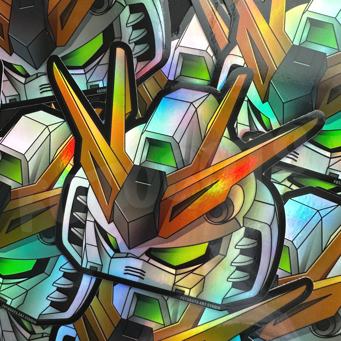 Mecha Rumble Holographic Chibi MS-NU Peeker Window Decal