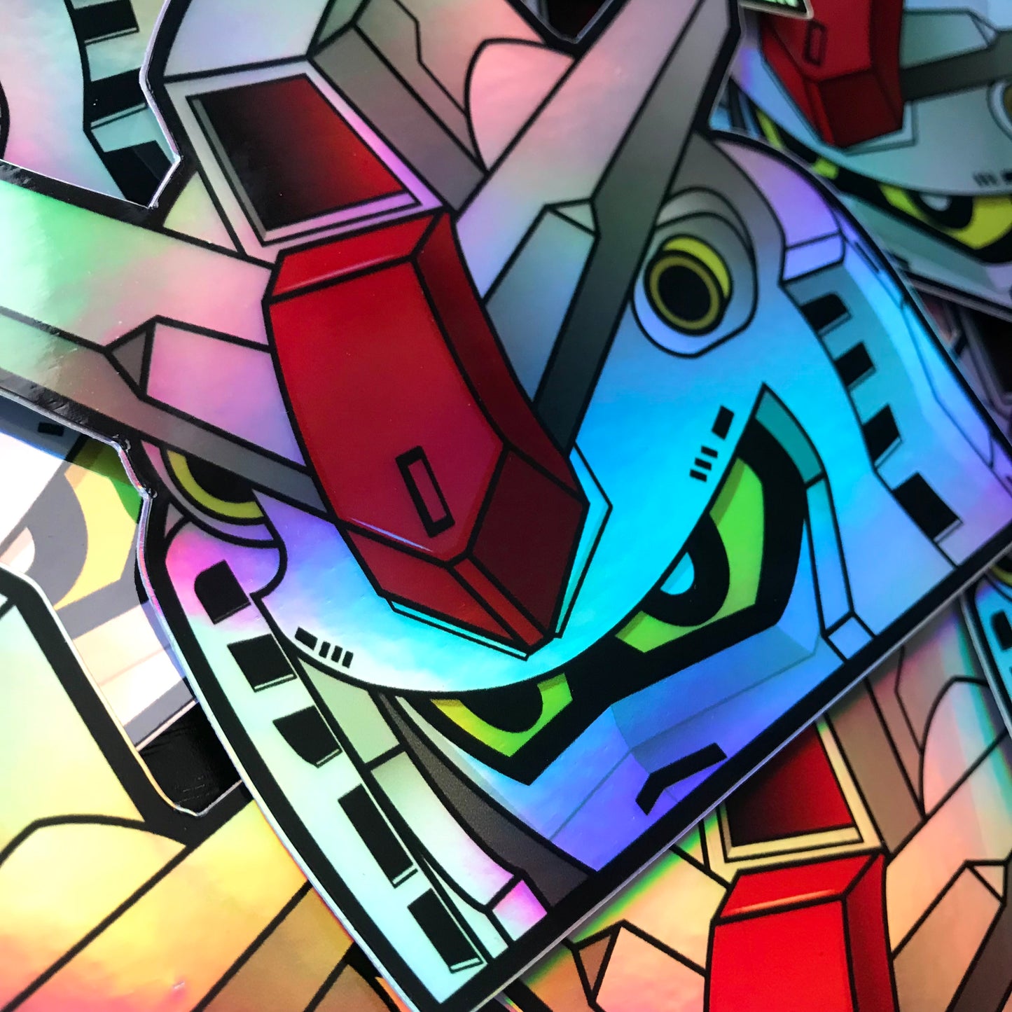 Mecha Rumble Holographic Chibi MS-RX Peeker Window Decal