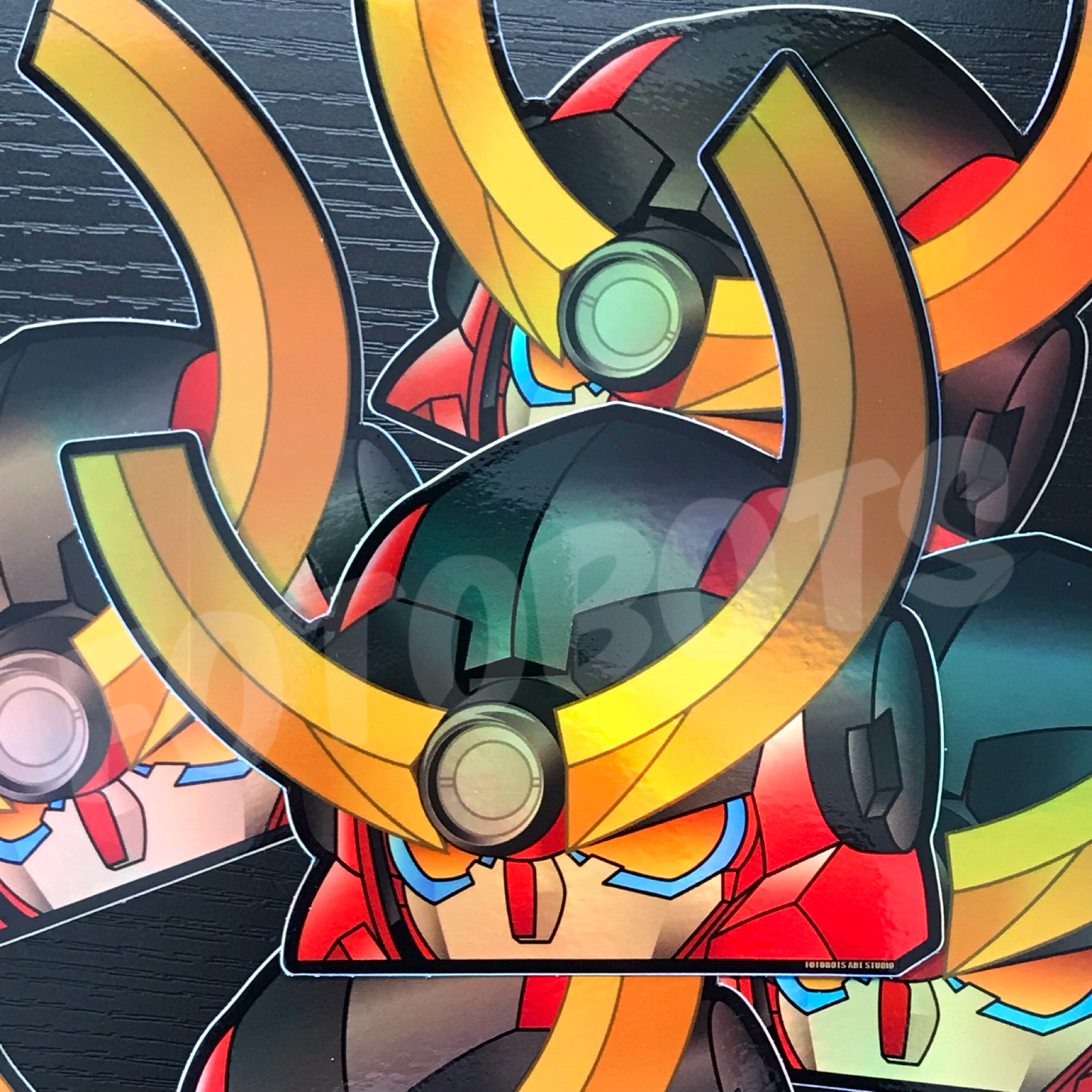 Mecha Rumble Holographic Chibi Gurren Peeker Window Decal