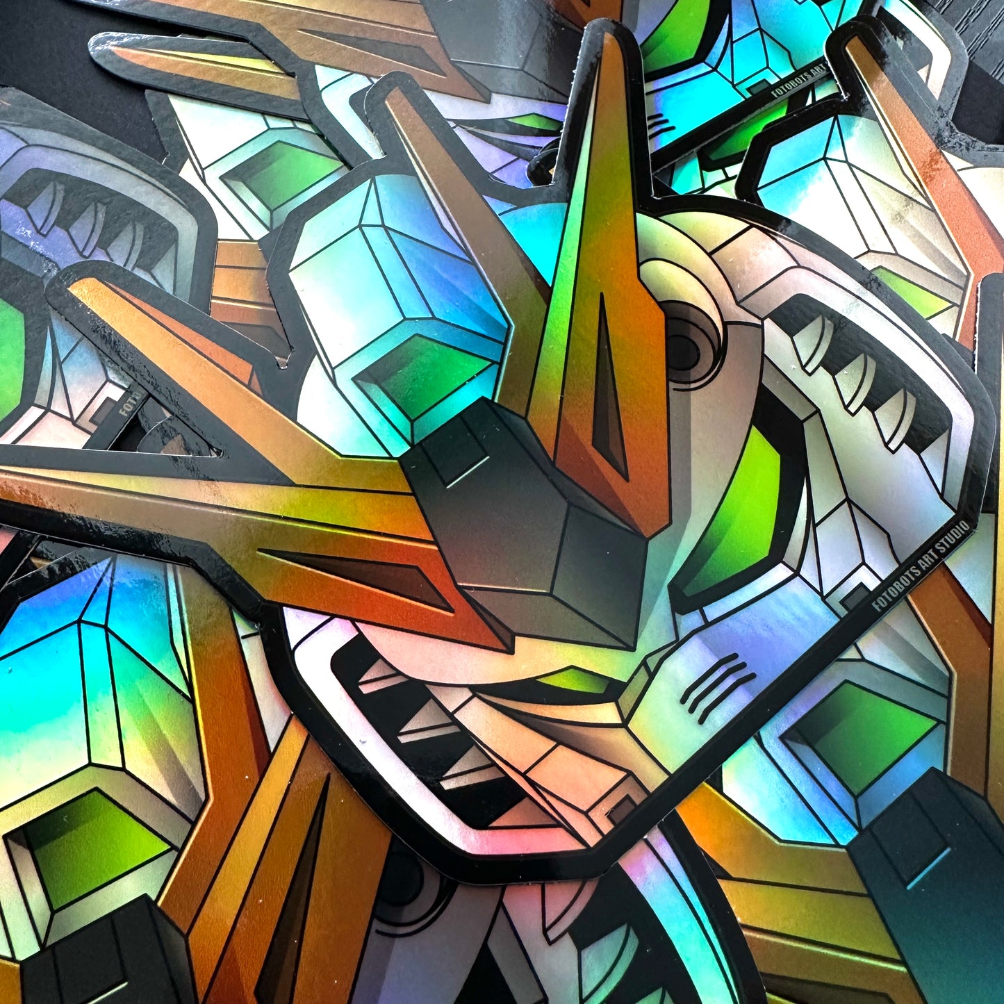 Mecha Rumble Holographic Chibi MS-NU Peeker Window Decal