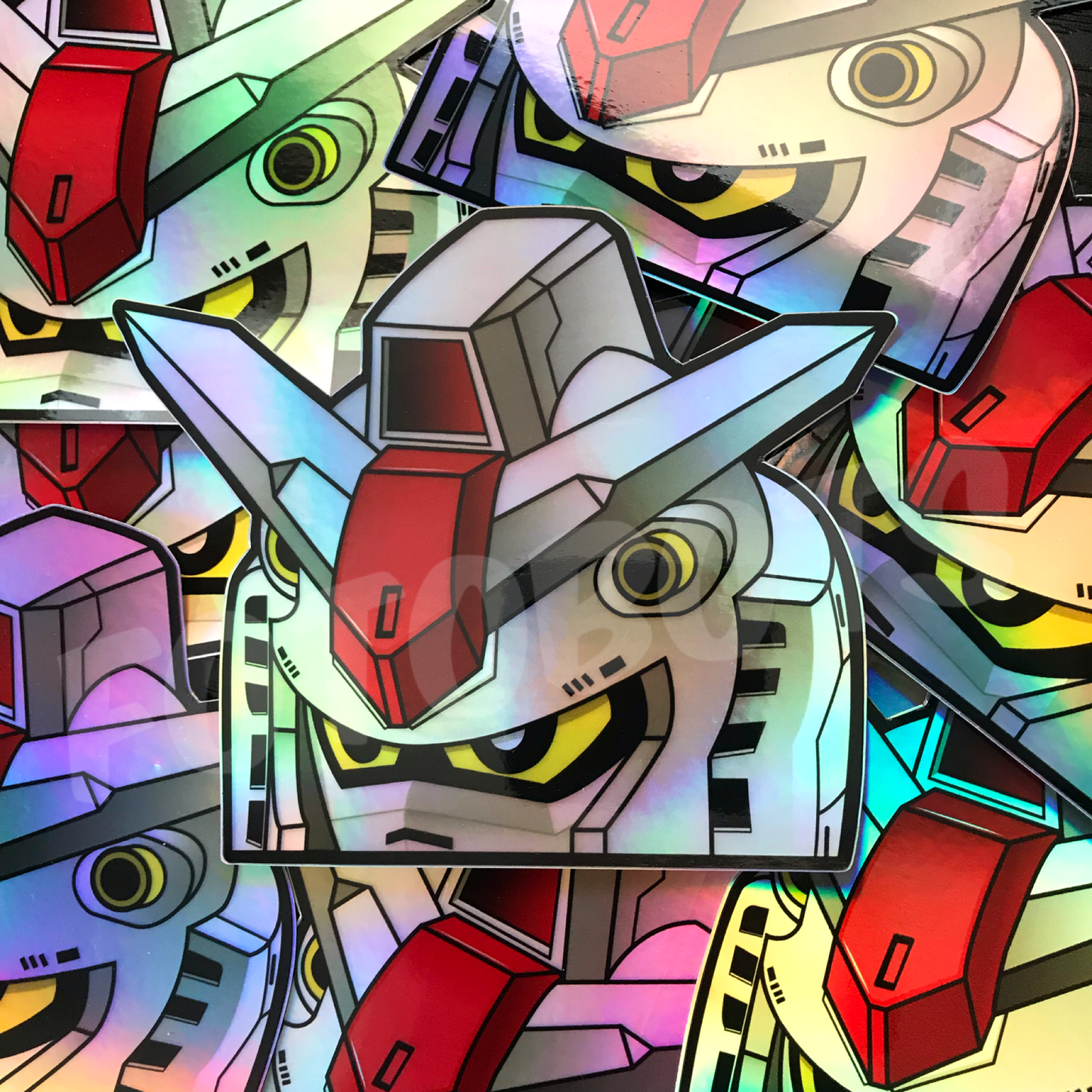 Mecha Rumble Holographic Chibi MS-RX Peeker Window Decal