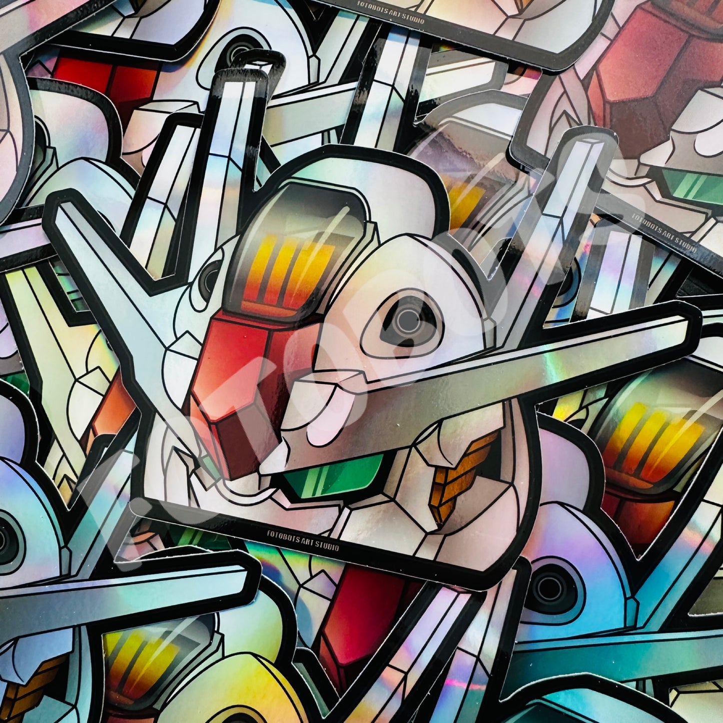 Mecha Rumble Holographic Chibi MS Aerial Peeker Window Decal