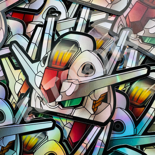 Mecha Rumble Holographic Chibi MS Aerial Peeker Window Decal